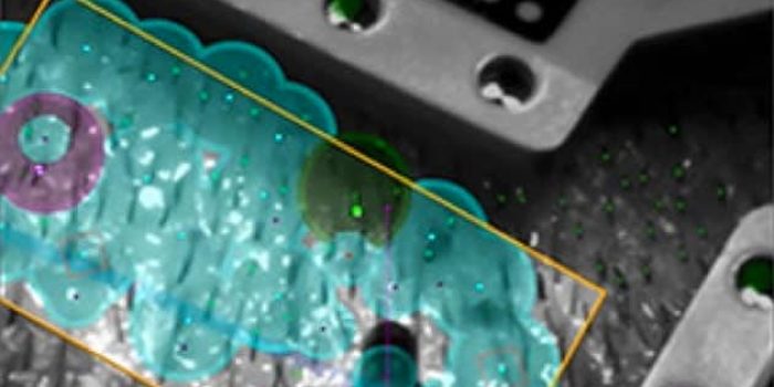 Close-up view of a scientific experiment showcasing a transparent, gel-like substance under a microscope. The image highlights the fluid's texture and interaction with a metallic surface, with vibrant colors indicating different components. This visual representation is essential for understanding the properties of the materials being studied in a laboratory setting. The background features a dark surface with contrasting elements, enhancing the focus on the gel. Ideal for educational purposes in chemistry or biology, this image illustrates the intricacies of material science and experimental analysis.